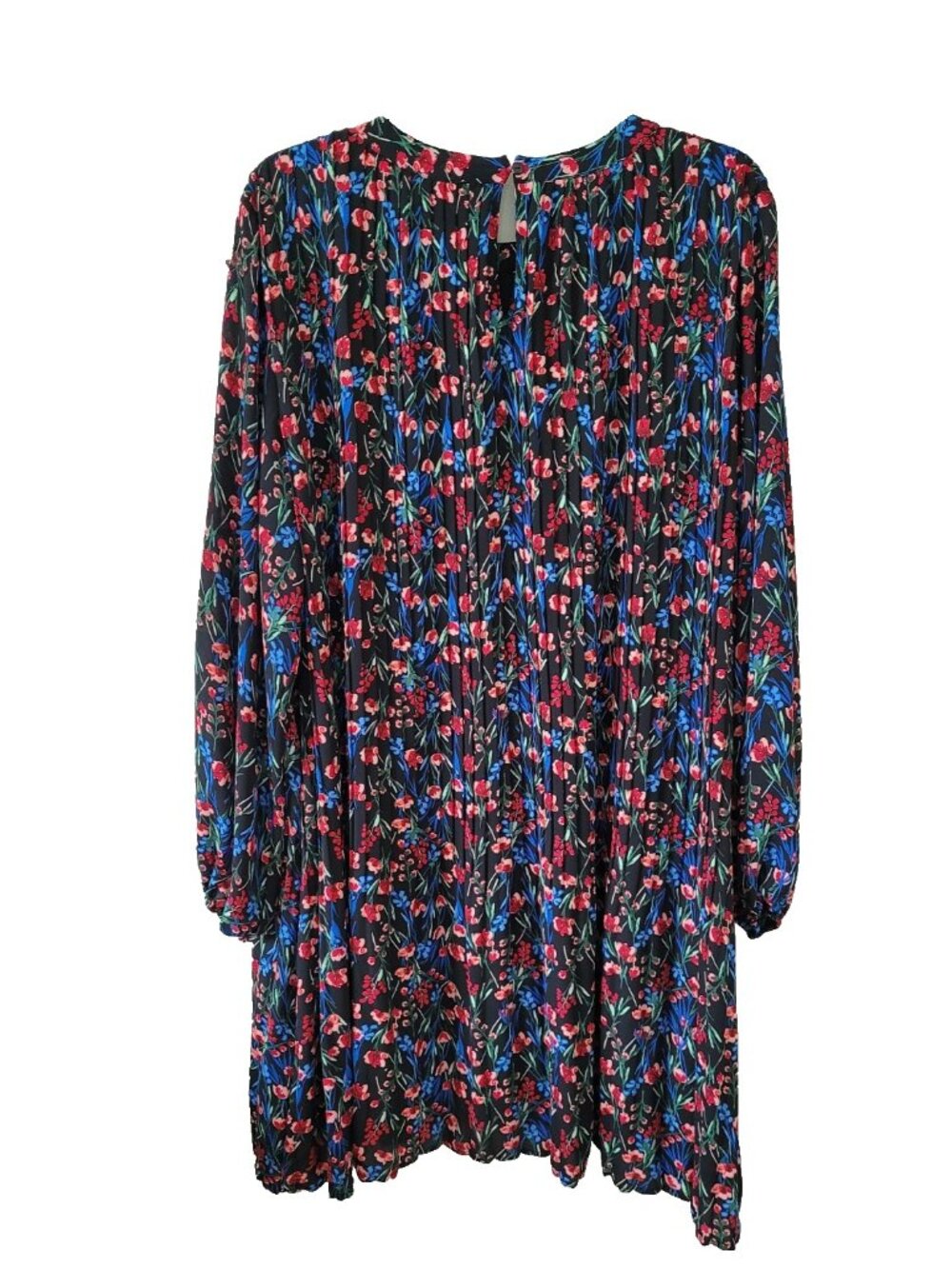Ophelia Roe Women’s 2X Multicolored Floral Long Sleeve Short Dress